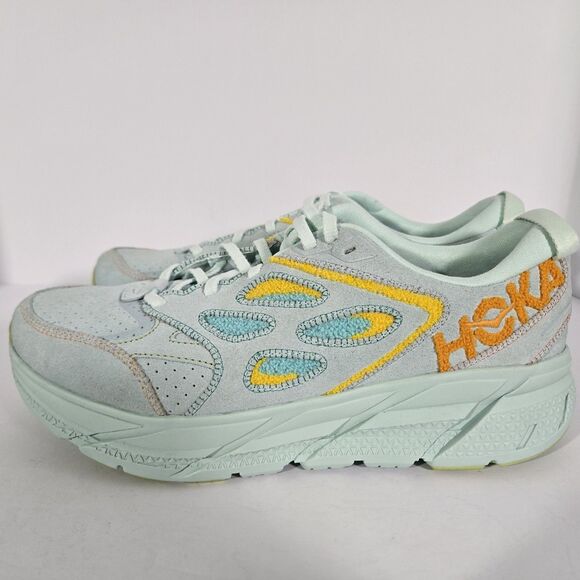 Hoka Other - Hoka One One Blue Glass U Clifton L Embroidery Sneaker Shoe Mens 12 Womens 13